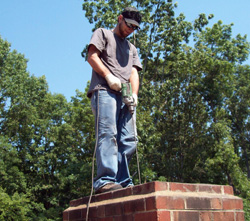 inspecting a chimney